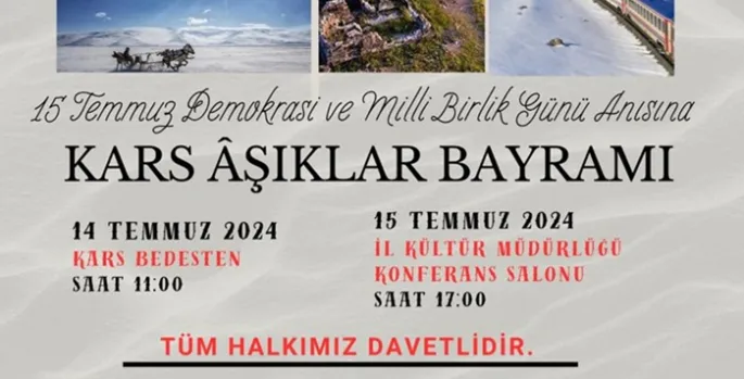 Kars’ta 15 Temmuz Temalı Âşıklar Bayramı düzenlenecek
