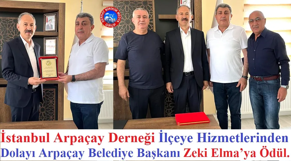 Arpaçay Derneğinden Belediye Başkanı Elma’ya plaket 
