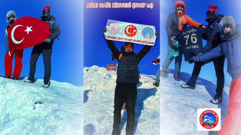 Ağrı Dağı Zirvesinde Türk Bayrağını Dalgalandırdı
